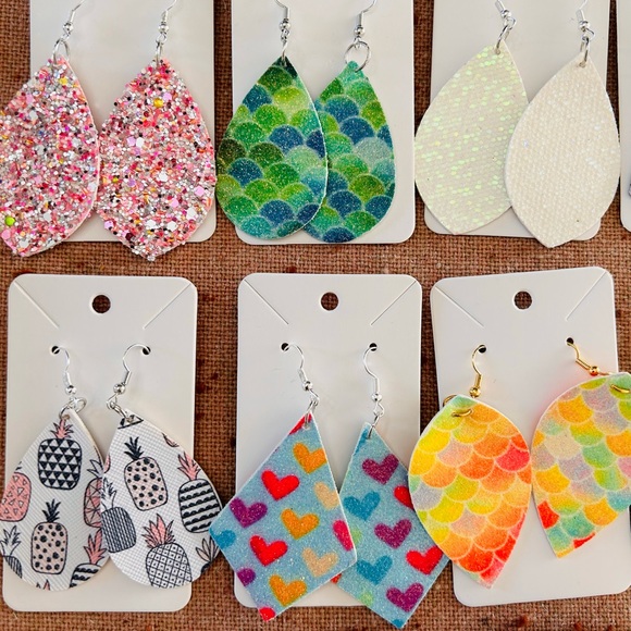 Faux Leather Earrings - Picture 2 of 5